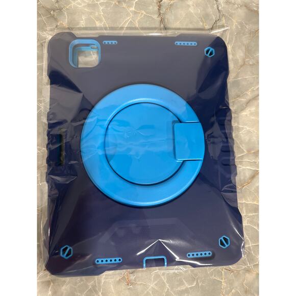 iPad Pro 11 Case with Pencil Holder/360° Rotating Handle Stand, Navy & Blue - Picture 4 of 5